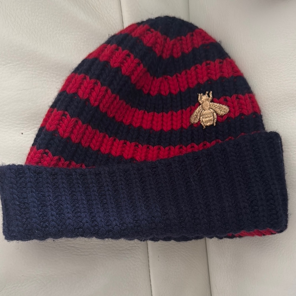 Striped Red and Black Kids Beanie